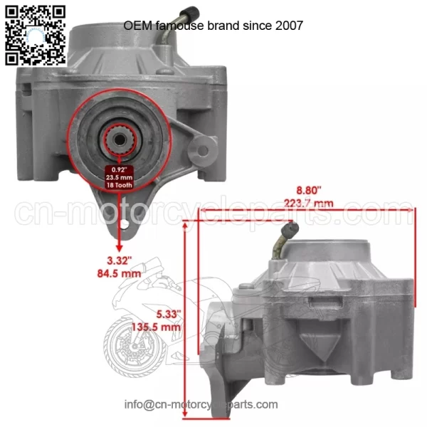 Complete Rear Differential Gear Case For Can-Am Outlander 800 800R 2006-2011 Natural color of aluminum alloy - Image 2