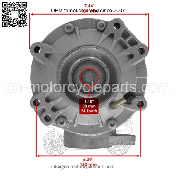 Complete Rear Differential Gear Case For Can-Am Outlander 800 800R 2006-2011 Natural color of aluminum alloy - Image 3
