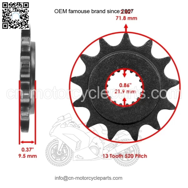 Front & Rear Sprockets Kit for Honda TRX450R TRX450ER 2006-2014 (For: Honda) - Image 2