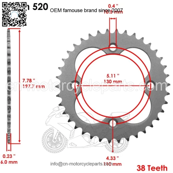 Front & Rear Sprockets Kit for Honda TRX450R TRX450ER 2006-2014 (For: Honda) - Image 3