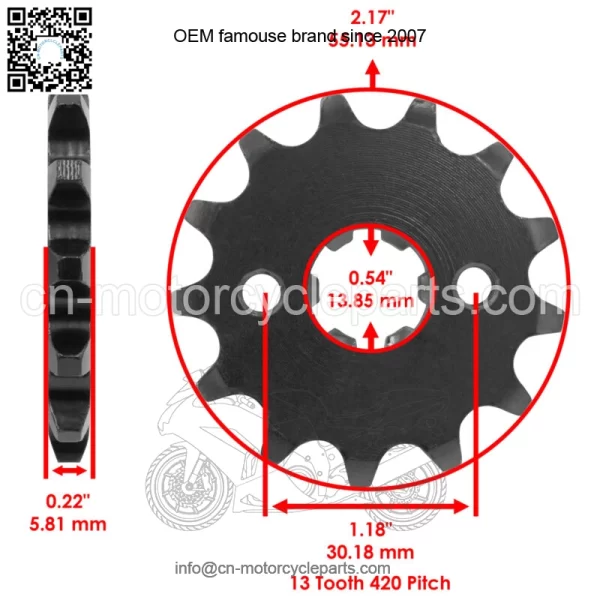 Drive Chain Sprockets For Kawasaki KLX110 2010-2024 42041-0082 13144-1043 - Image 3