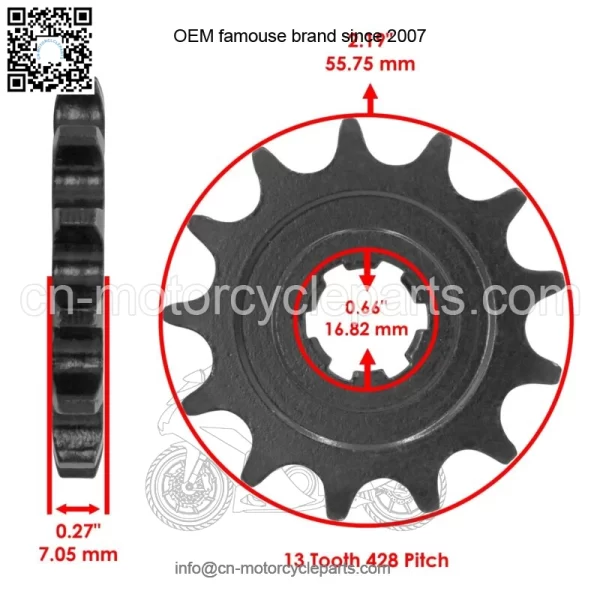 Drive Chain Sprockets For Kawasaki KLX140L 2008-2009 2011-2023 42041-005 - Image 2