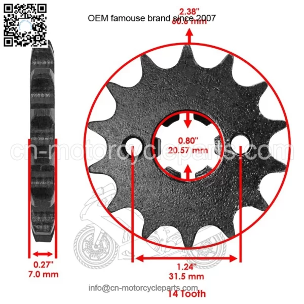 Front Drive Chain Sprocket For Polaris Outlaw 90 2007-2016 / Outlaw 110 2016-25 - Image 2