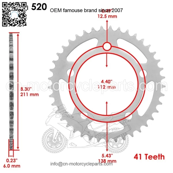 Rear Wheel Chain Sprocket For Honda CB500 13-21 / CBR500R 13-2021 / NC750X 21-22 - Image 2