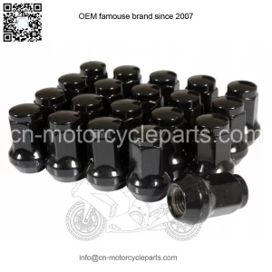 Wheel nut tapered black M10x1,25 Hex 14mm L-28mm to alurims 13271-BK