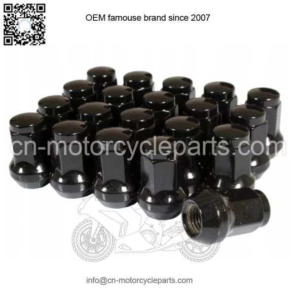 Wheel nut tapered black M10x1,25 Hex 14mm L-28mm to alurims 13271-BK