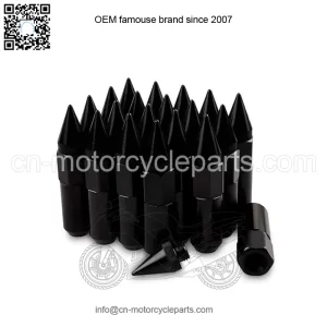 6061 aluminum 90MM pointed nut M12*1.5# black