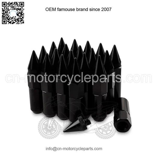 6061 aluminum 90MM pointed nut M12*1.5# black