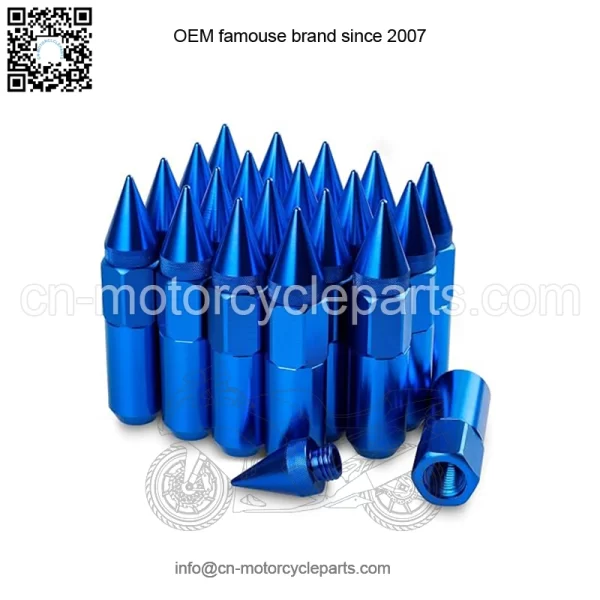 6061 aluminum 90MM pointed nut M12*1.5# blue