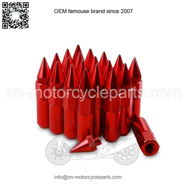 6061 aluminum 90MM pointed nut M12*1.5# red