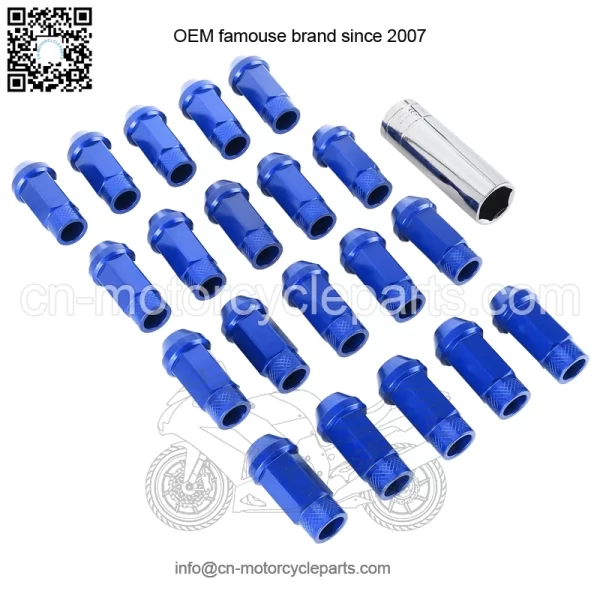 48mm Toyota model 7075 nut opposite side 19mm M12*1.5#blue