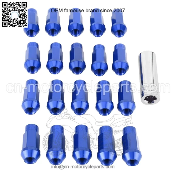 48mm Toyota model 7075 nut opposite side 19mm M12*1.5#blue - Image 2