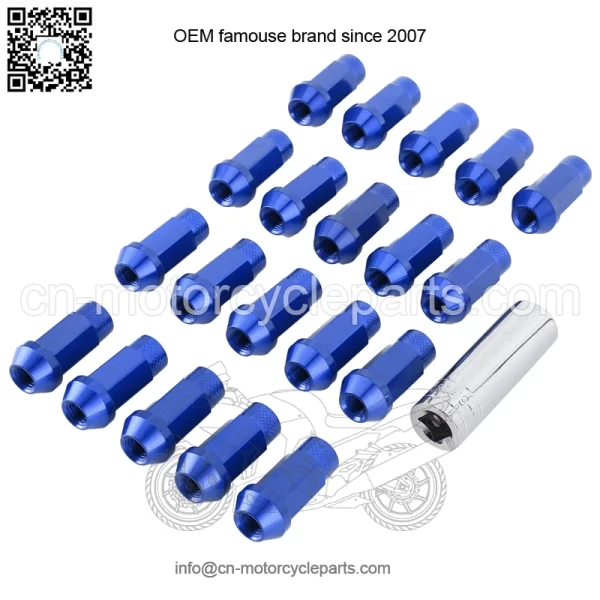 48mm Toyota model 7075 nut opposite side 19mm M12*1.5#blue - Image 3