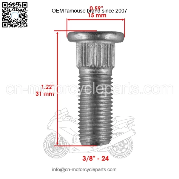 Polaris Scrambler 500 2004-2012 / Sportsman 800 2005-2014 Wheel Nuts & Bolts - Image 3