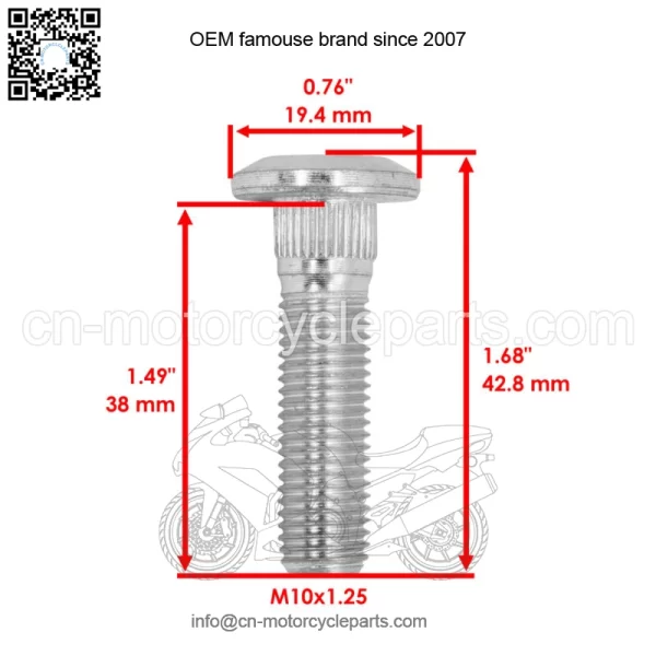 Wheel Hub Bolt For John Deere RSX850 RSX860 XUV550 XUV560 XUV590 (QTY 16) - Image 2