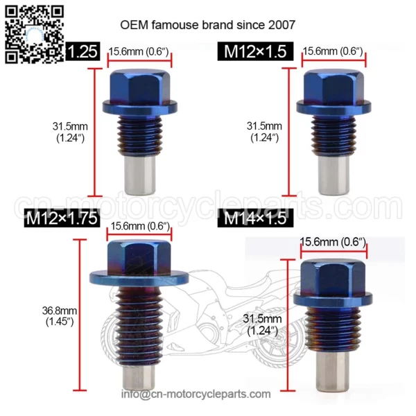 Titanium alloy oil pan screw M12*1.25 - Image 2