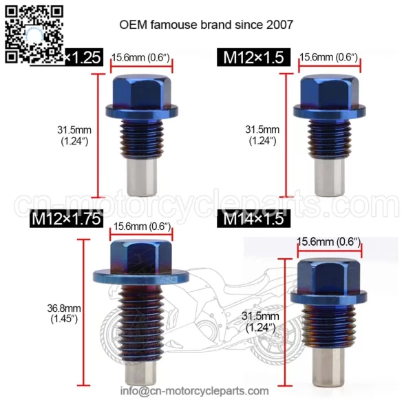 Titanium alloy oil pan screw M12*1.5 - Image 2