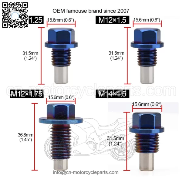 Titanium alloy oil pan screw M12*1.75 - Image 2