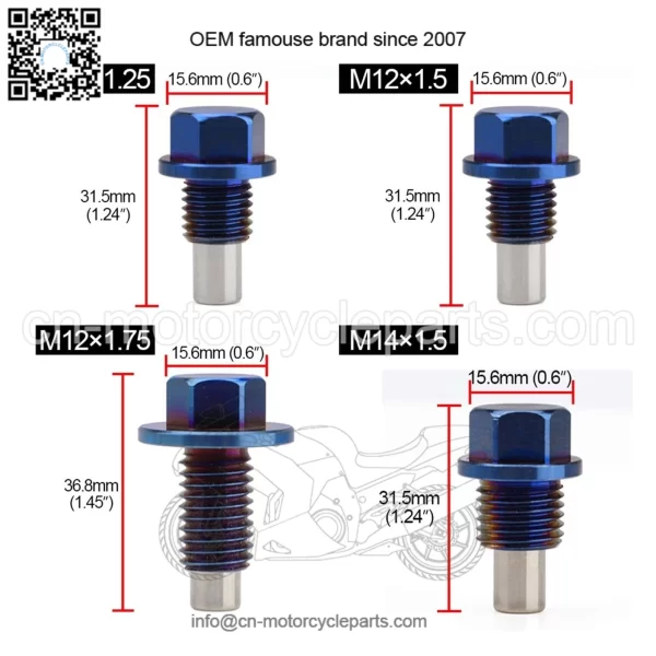 Titanium alloy oil pan screw M14*1.5 - Image 2
