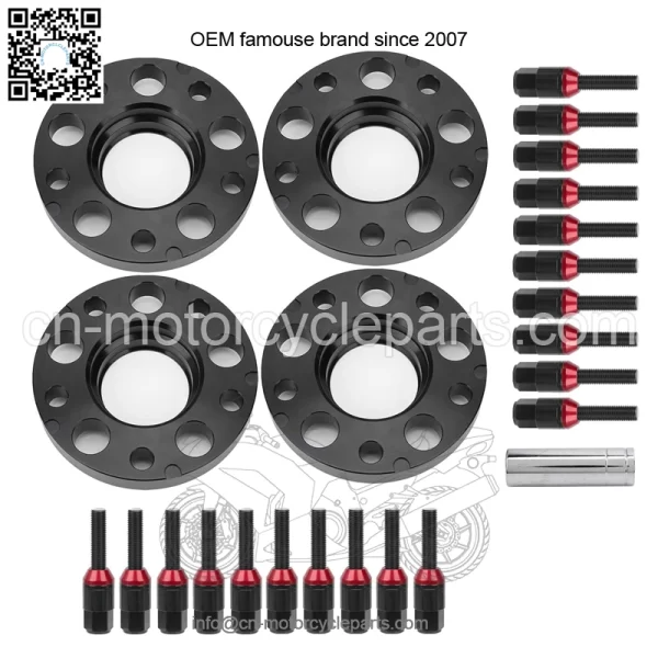 BMW 5*120 72.56mm flange 15mm+20mm 4PCS with M14*1.25 cone bolts - Image 2