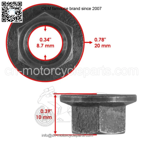 16x Front Wheel Hub Nut for Yamaha Raptor 700 700R YFM700R 2006 2007 2008-2013  (For: Yamaha Raptor 700) - Image 2