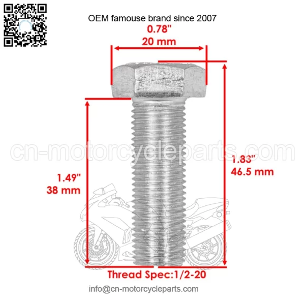 Hex Bolt Screw with Washer For 1/2-20 x 1 1/2 Grade 8 Fine Thtaad Zinc Plated - Image 2