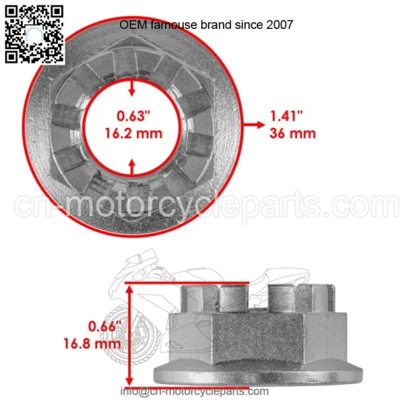Set of 2 Rear Axle Castle Nuts & Pins for Honda TRX450R 2005-2009 - Image 2