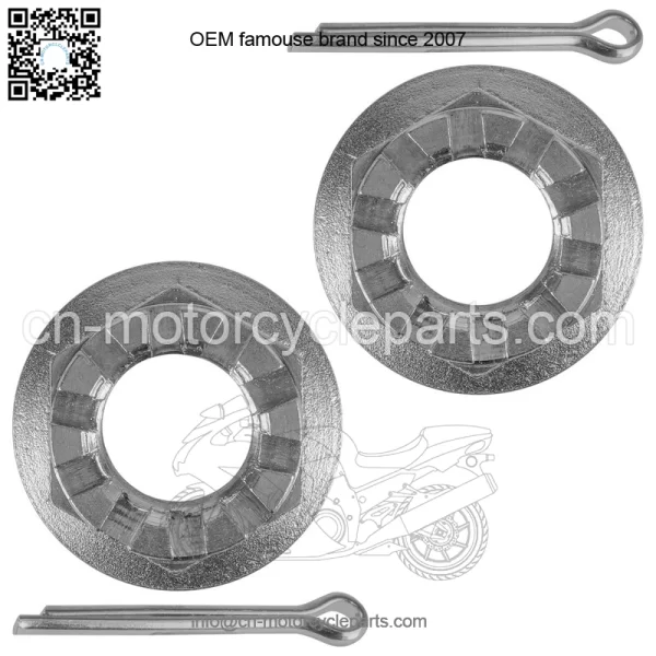 Set of 2 Rear Axle Castle Nuts & Pins for Honda TRX450R 2005-2009 - Image 4