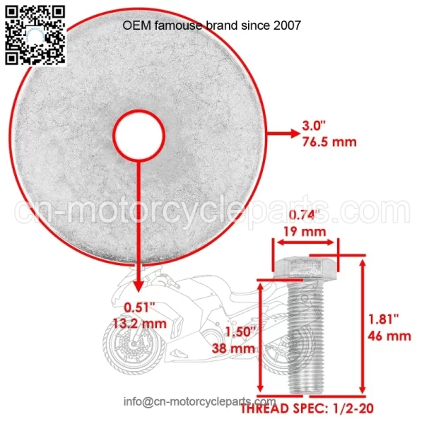 44506BH 44040BH Deck Spindle Blade Bolts & Washers For Bush Hog ES1744 ES2052 - Image 2