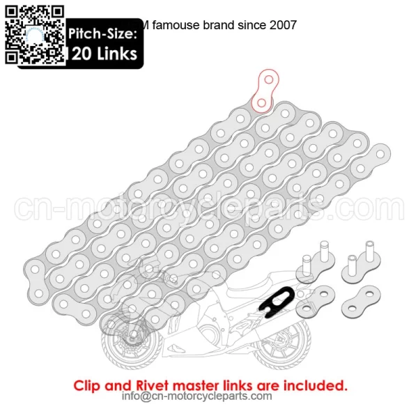 Black Drive Chain for Honda TRX450ER Electric Start 2006-2014 (For: Honda) - Image 2