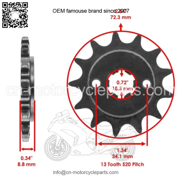 Black O-Ring Drive Chain & Sprockets Kit for Yamaha Blaster 200 YFS200 1988-06 (For: Yamaha YFS200) - Image 2