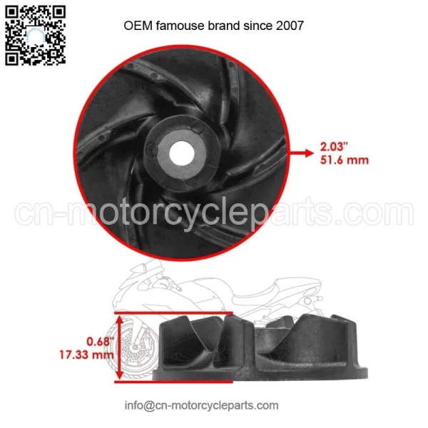 Water Pump Impeller For Polaris Scrambler 500 97-12 Hawkeye 400 HO 01-13 - Image 2