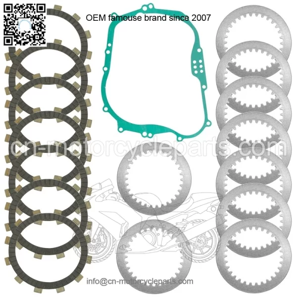 Clutch Friction w/ Steel Plates & Gasket Kit for Kawasaki Z250SL BR250 2014-2018