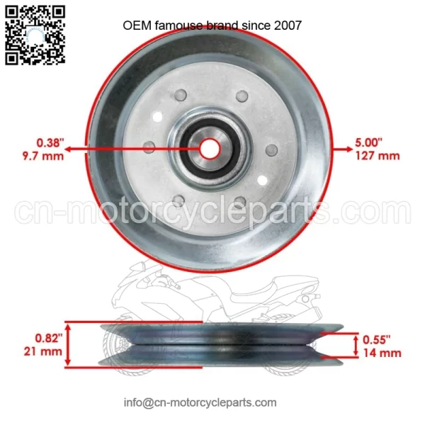 756-0616 Deck Pulley for MTD CC760 12A-764M WC33 SP33 135O765N013 33" - Image 2