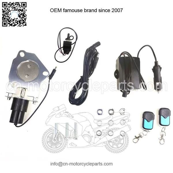 2.25-inch electric exhaust valve with remote control switch and manual