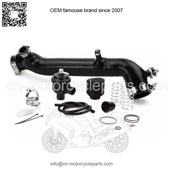 Black Silicone Charge Tube W BOV Polaris RZR Turbo R, XPT, XP4, Turbo S, Pro