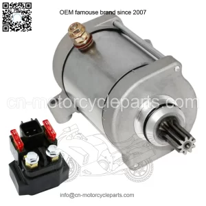 Starter W/ Relay Solenoid for Yamaha Rhino 700 YXR700F YXR700 4X4 2008-2013(For: Yamaha Rhino 700)