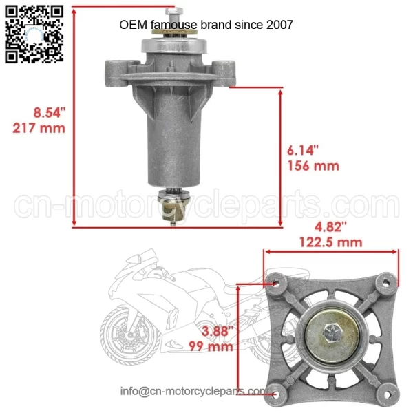 54" Deck Spindle with Pulley & Blade for Dixon D26BH54 960460013 532129861 - Image 2