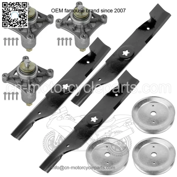 48" Deck Spindle & Pulley Blade for Husqvarna TS148X YT21548 YTH24K48 YTA24V48