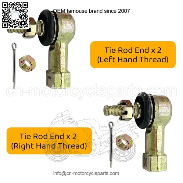 Heavy Duty Chromoly Tie Rod Ends Kit for Honda TRX250R TRX400EX TRX450R TRX300EX - Image 4