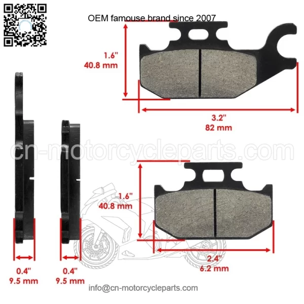 Front Rear Brake Pads for Can-am Commander Max 1000 XT LTD 2014-2018 Left Right - Image 3