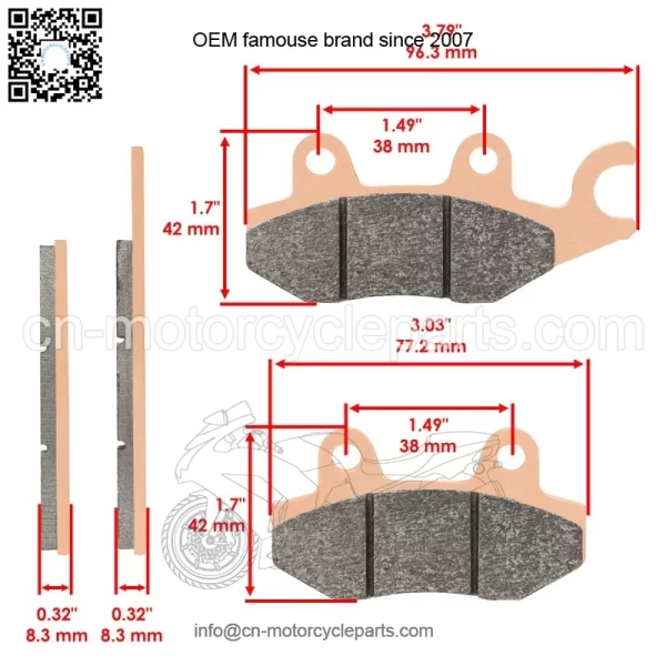 Front & Rear Sintered Brake Pads For Kawasaki KAF820 Mule PRO FX FXR FXT 16-2023 - Image 2