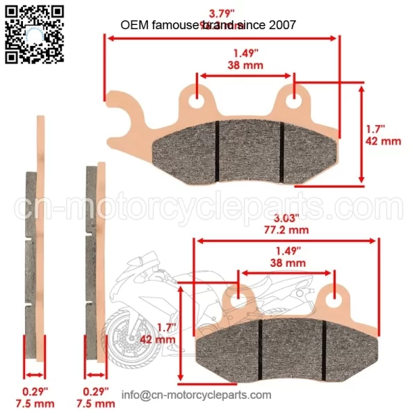 Front & Rear Sintered Brake Pads For Kawasaki KAF820 Mule PRO FX FXR FXT 16-2023 - Image 3