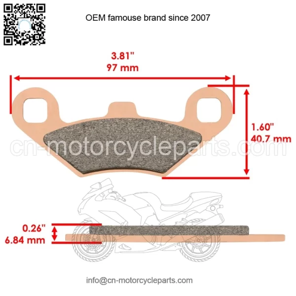 Polaris Scrambler 500 4X4 1998-2004 Front/Rear Brake Pads - Image 2