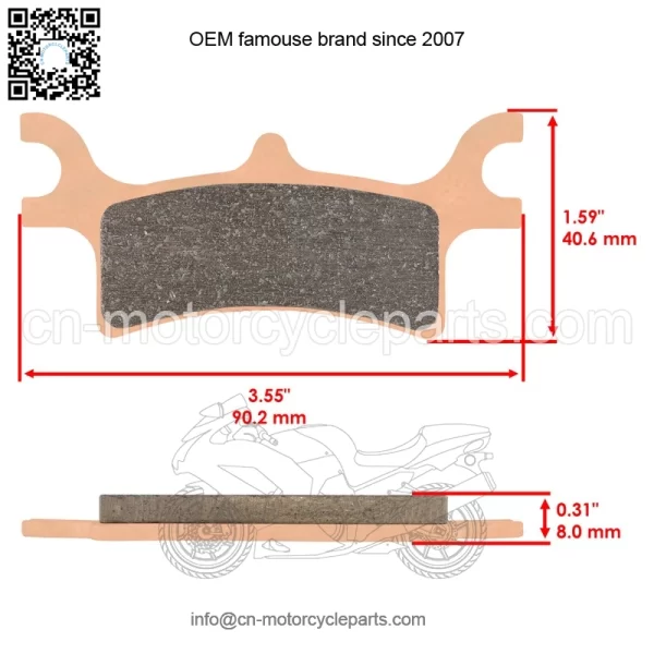 Polaris Scrambler 500 2007 Sintered Rear Brake Pads - Image 2