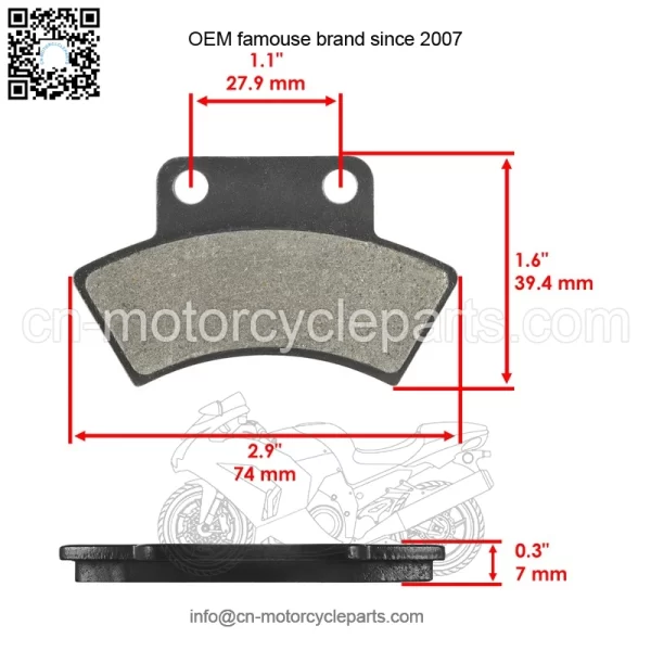 Polaris Scrambler 500 1997 Front/Rear Brake Caliper Piston & Pads - Image 4