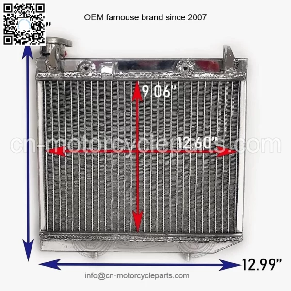 ATV Radiator for 2004-2009 Honda TRX450R TRX450ER 2005 2006 07 Polished Aluminum - Image 2