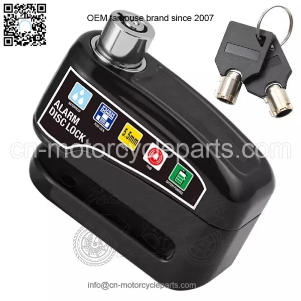 Bicycle Alarm Disc Brake Lock with Keys, Steel Anti-Theft Padlock for Bikes & Sc - Image 2