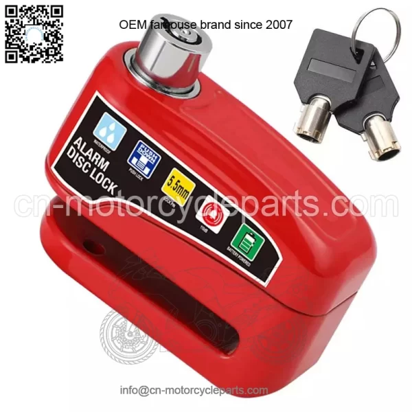 Bicycle Alarm Disc Brake Lock with Keys, Steel Anti-Theft Padlock for Bikes & Sc - Image 3
