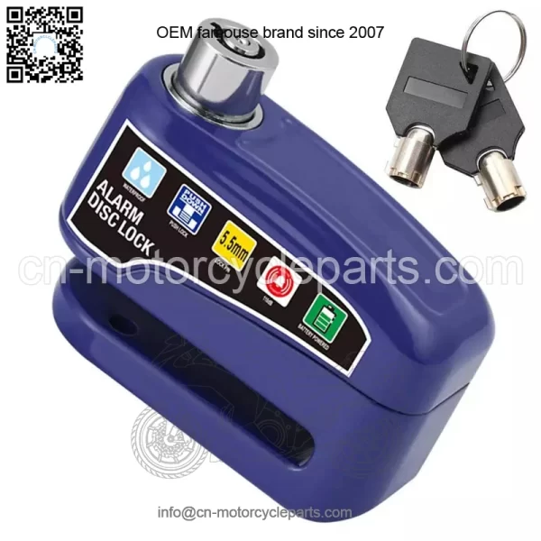 Bicycle Alarm Disc Brake Lock with Keys, Steel Anti-Theft Padlock for Bikes & Sc - Image 4